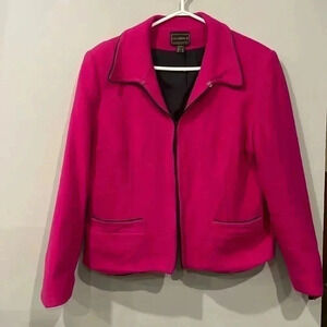 ❤️Clearance ❤️[14]Vintage Louben II Wool Blend  WMN Pink/Red Zip Pea Coat Blazer